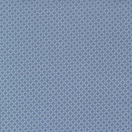 Nantucket Summer - Sail Check- Lake - cream lattice on blue