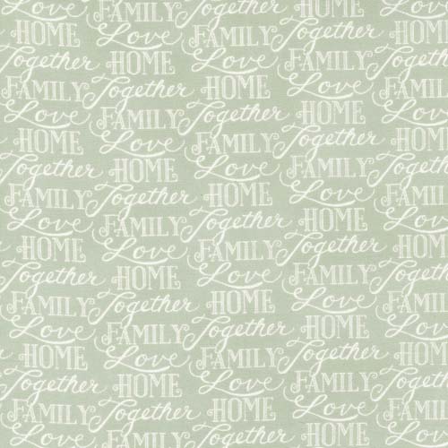Happiness Blooms - Words of Love - Fern - Cream words on light green