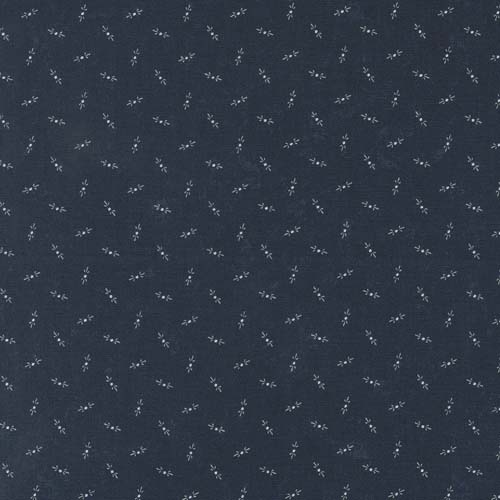 Fluttering Leaves - Dots - Blue Spruce - cream dots on blue