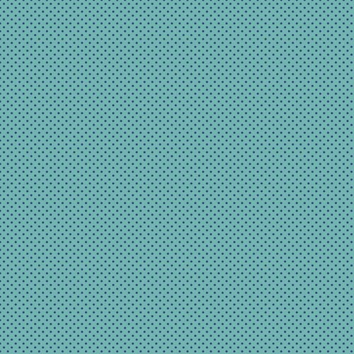 Ooh Lucky Lucky - Mini Dots -Turquoise - tiny blue dots on turquoise