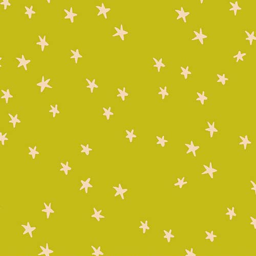Starry - Star - Pistachio - cream stars on bright green