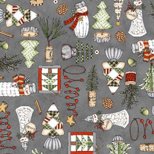 Homemade Holidays - Homemade Decorations - Grey - ornaments on gray