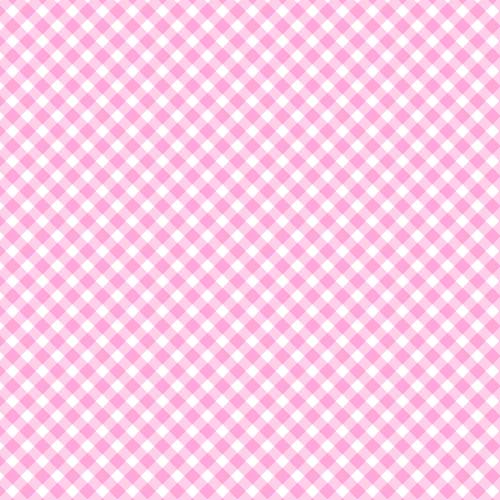 Playtime Flannel -Bias Gingham - Pink - Small pink & white bias check