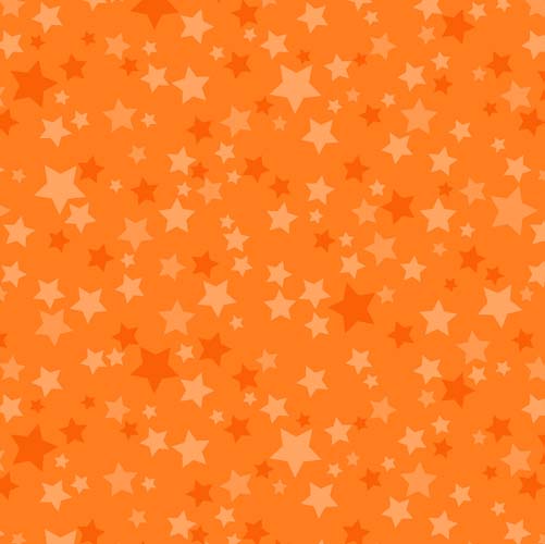 Playtime Flannel - Star - Orange - lt & dk orange stars on bright orange