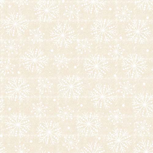 Holly Jolly Flannel - Snowflakes - Cream - tone on tone snowflakes
