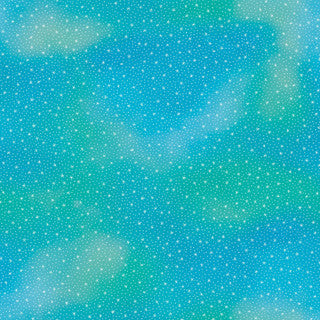 Desert Dreams - Starry Night - Blue - white stars on blue & green
