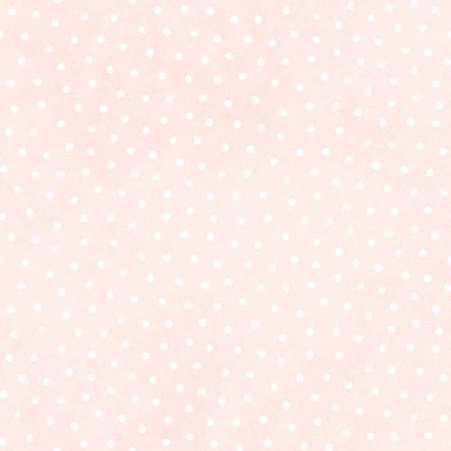 Little Lambies Woolies Flannel - Polka Dots - white dots on pink