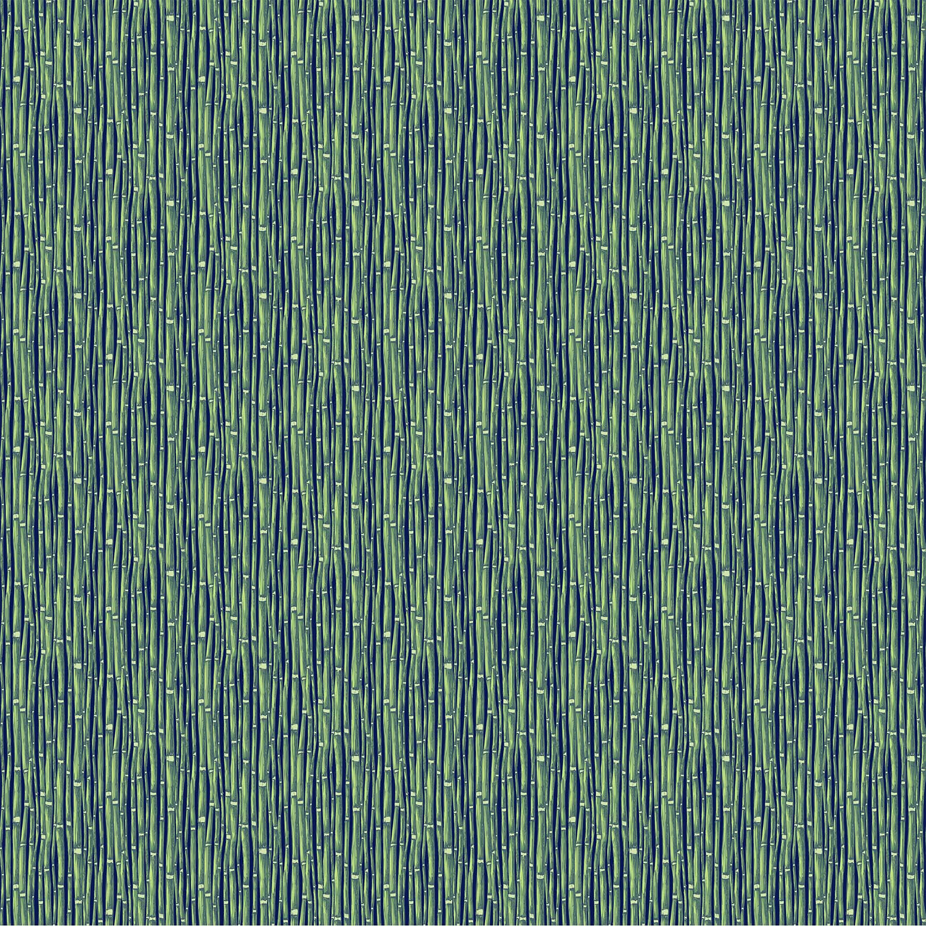 Water's Edge - Horsetail - Green - green horsetail reeds on navy