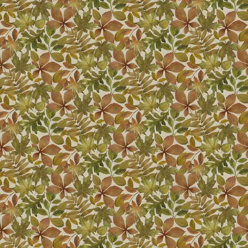 Natural Elements - Packed Leaves - Taupe/multi - autumn leaves on taupe
