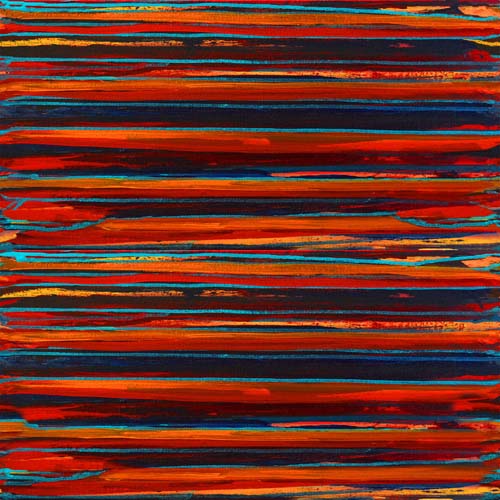Tulip Festival - Color Run Stripe - Deep orange - orange, red & blue stripes