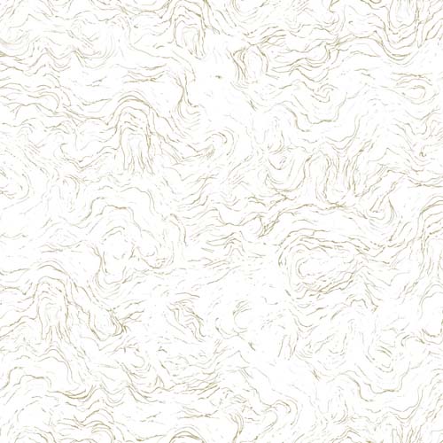 Midas Touch - Wave Texture - White - gold metallic waves on white