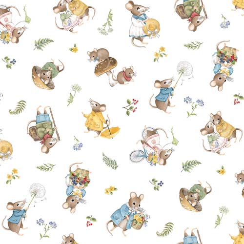 Country Mouse - Tossed Mice -White/Multi