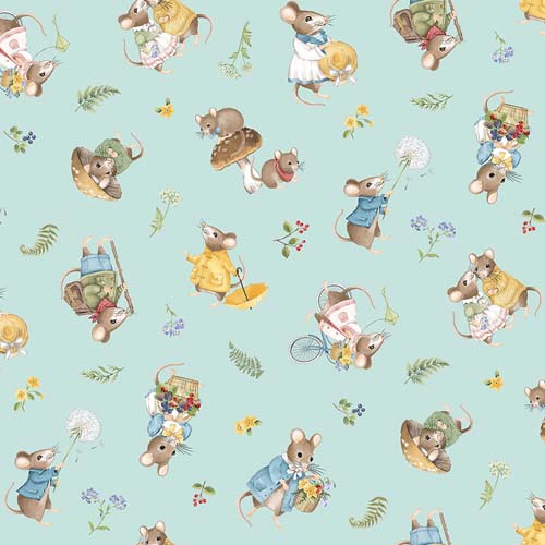 Country Mouse - Tossed Mice -Blue
