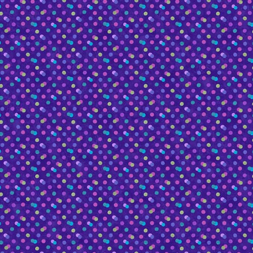 Hugs & Kisses Flannel - Big Hugs - Purple - green& purple dots on purple