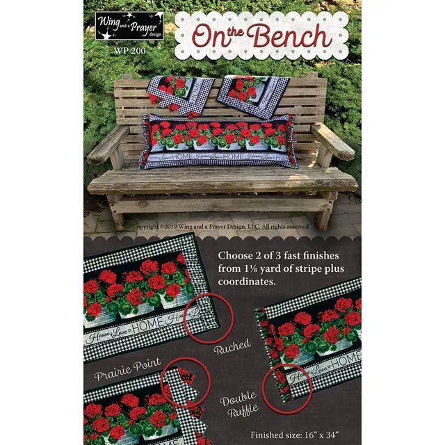 On the Bench - Finishes 16x34 by Wing & A Prayer Design