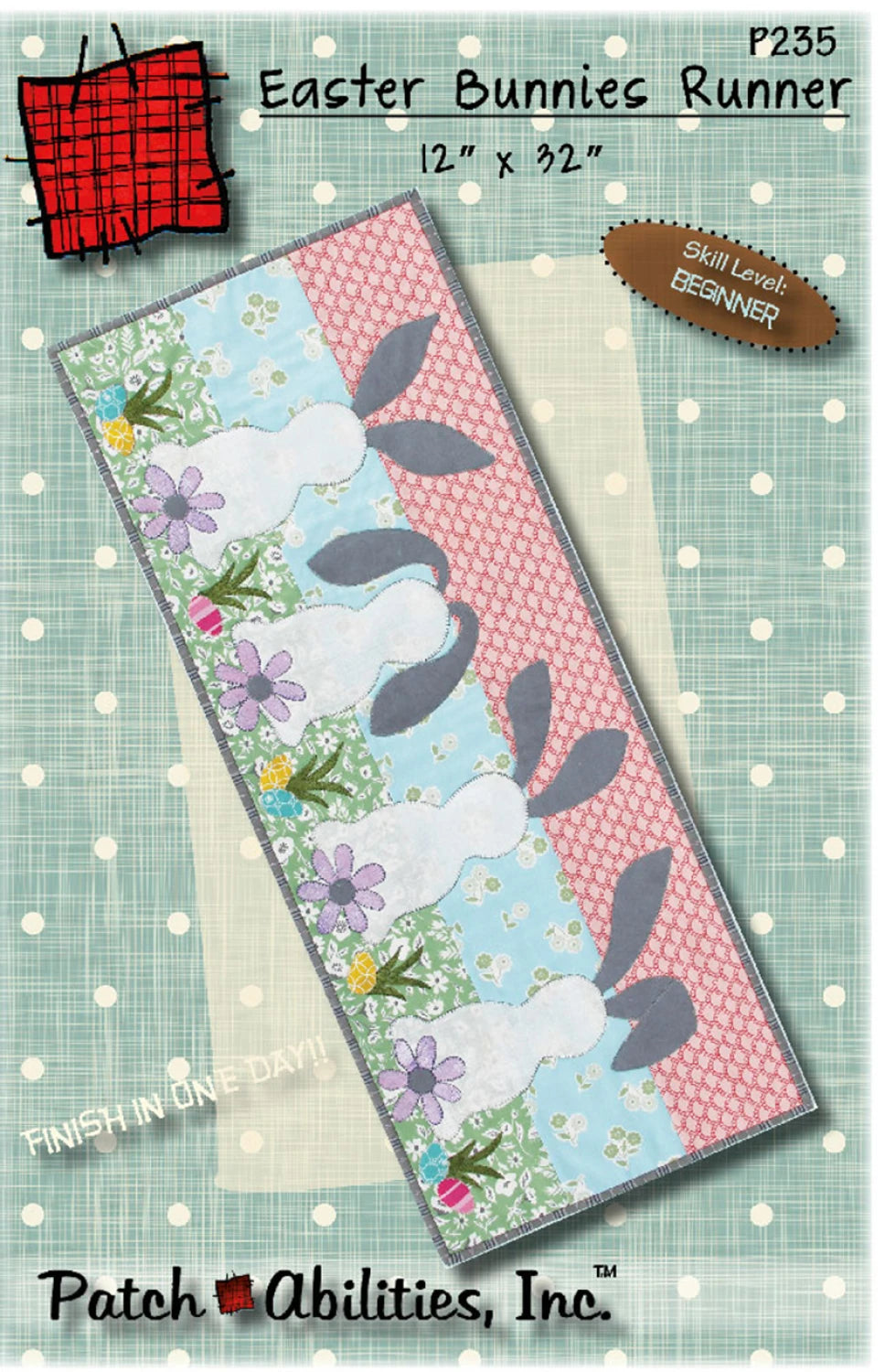 Easter Bunnies Runner -12 x 32 - by Patch Abilities