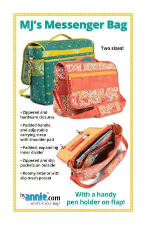MJ's Messenger Bag - book bag in two sizes byannie.com