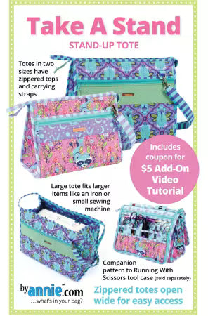 Take A Stand - Stand Up Tote - 2 Sizes - Has Zippered Top - by Annie.com