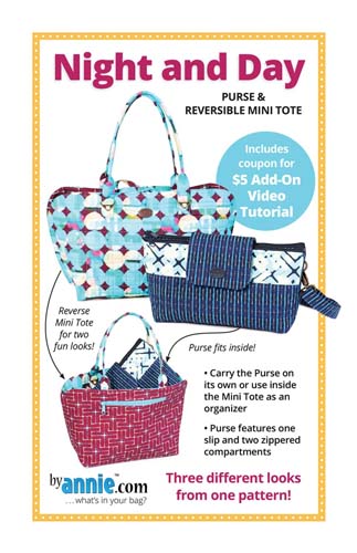 Night and Day Purse & Reversible Mini Tote by annie.com