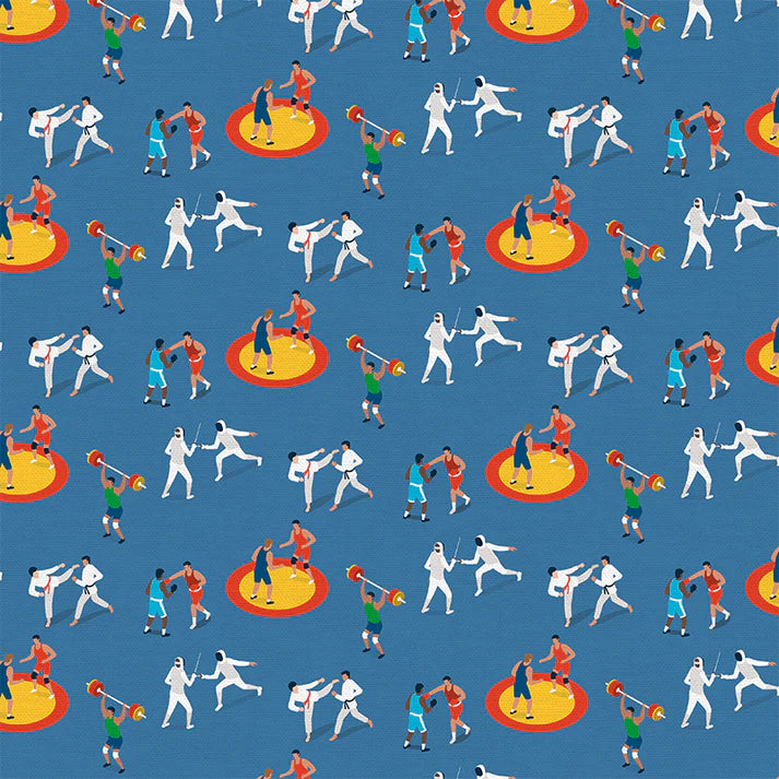 Global Games - Gym Sports - Blue - various sports on blue