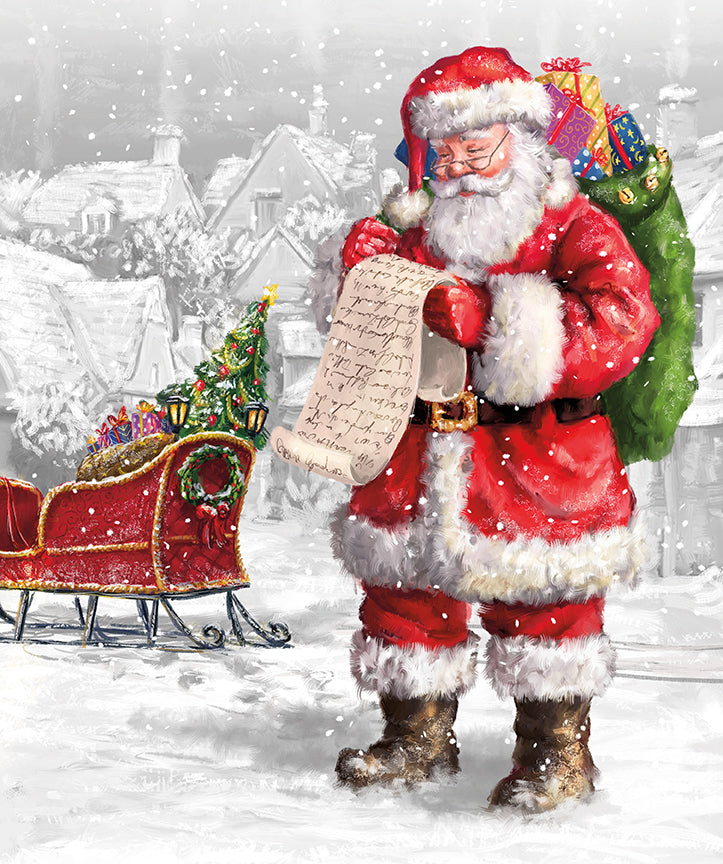 More Christmas Wishes 1yd. PANEL - Santa's List
