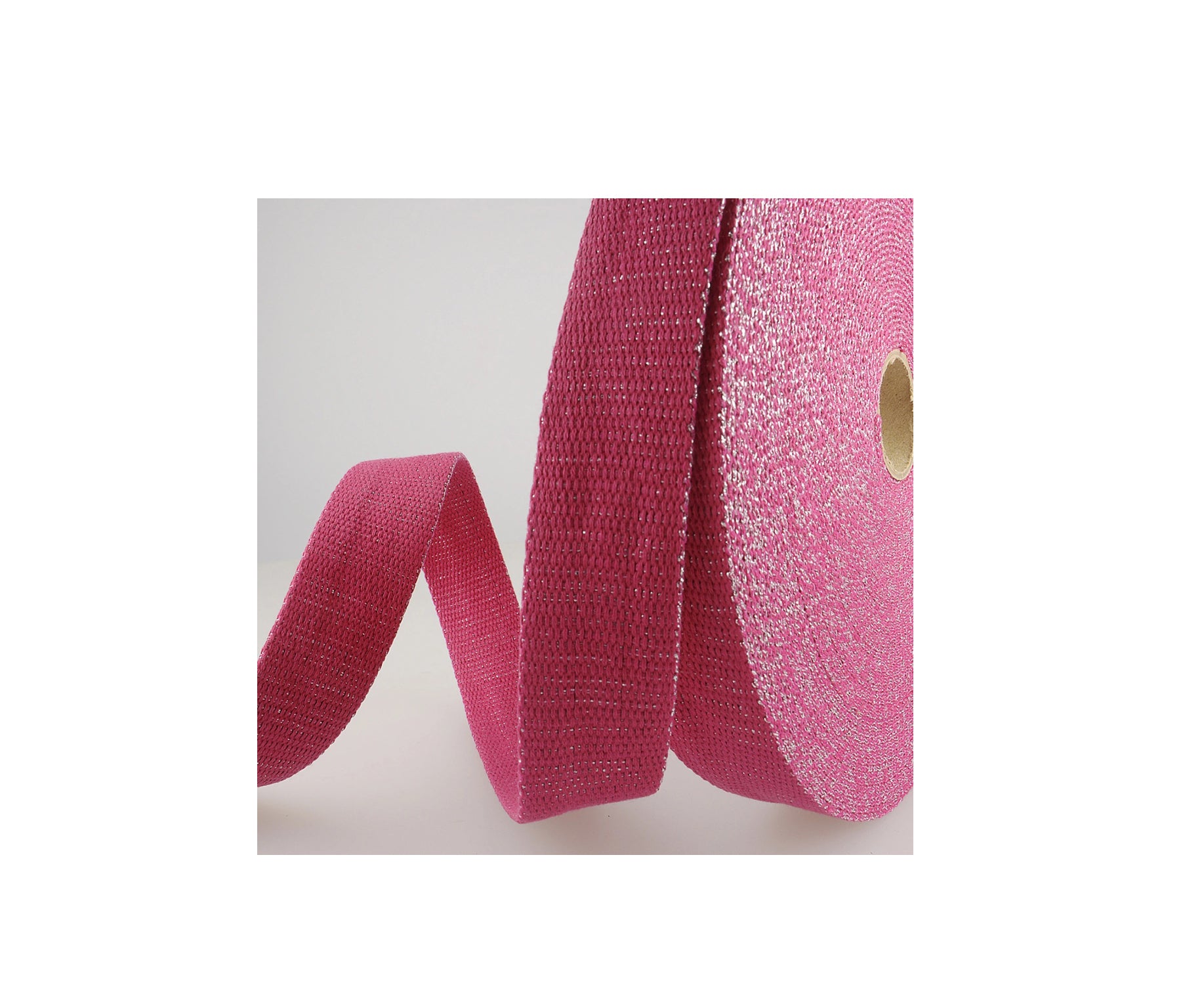 Glitter Webbing - Pink -1.25 inch X 10 yds. - sold by the yard