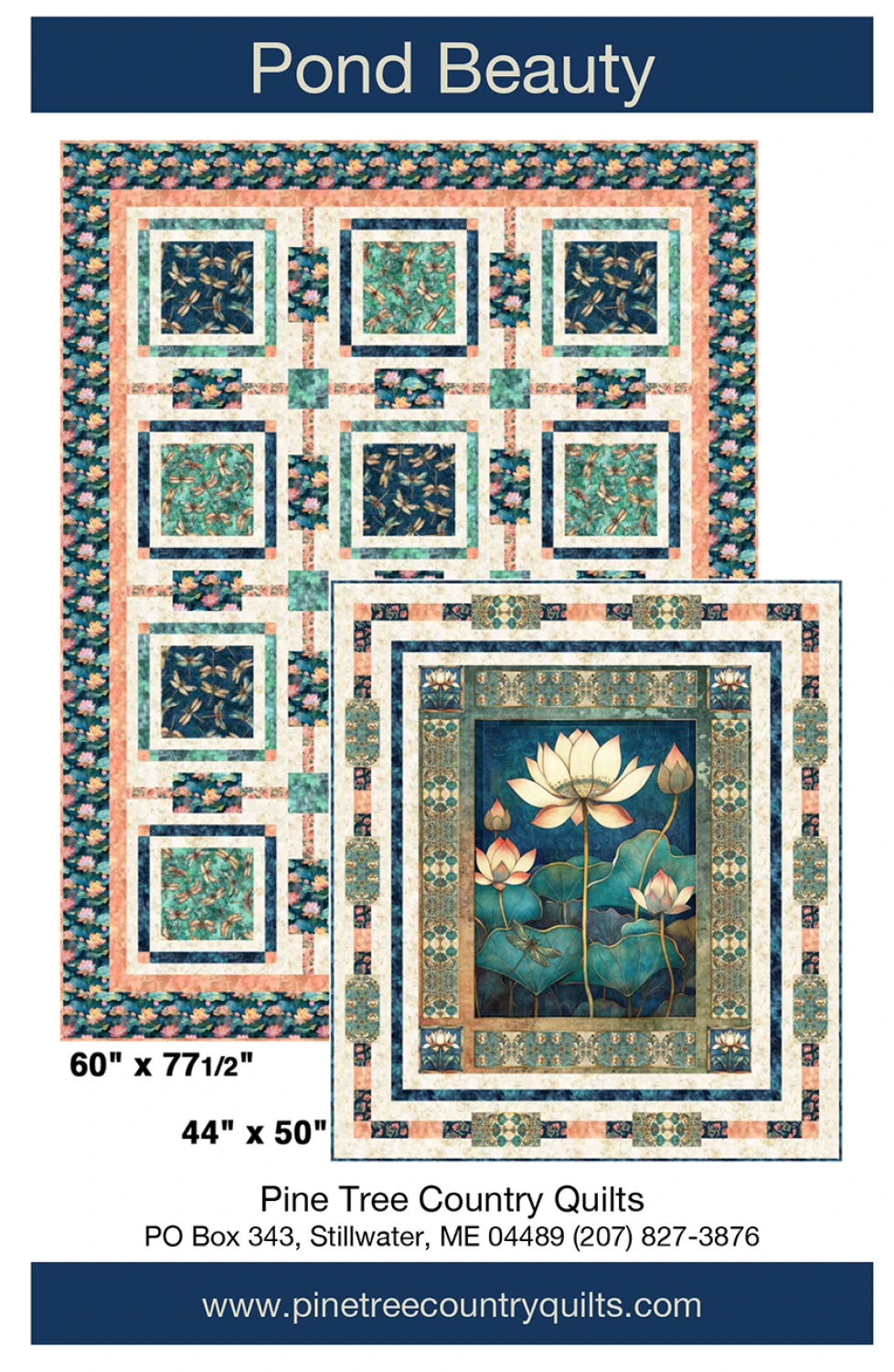 Pond Beauty - Pine Tree Country Quilts - 60 x 77 panel quilt