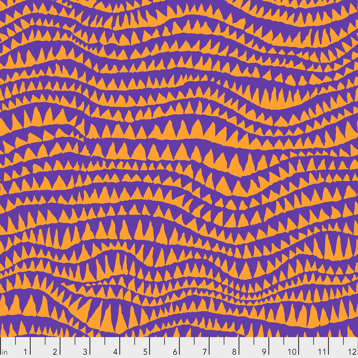 Sharks Teeth - Carnival - Feb. 2021 - purple on orange - Kaffe Fassett Coll.