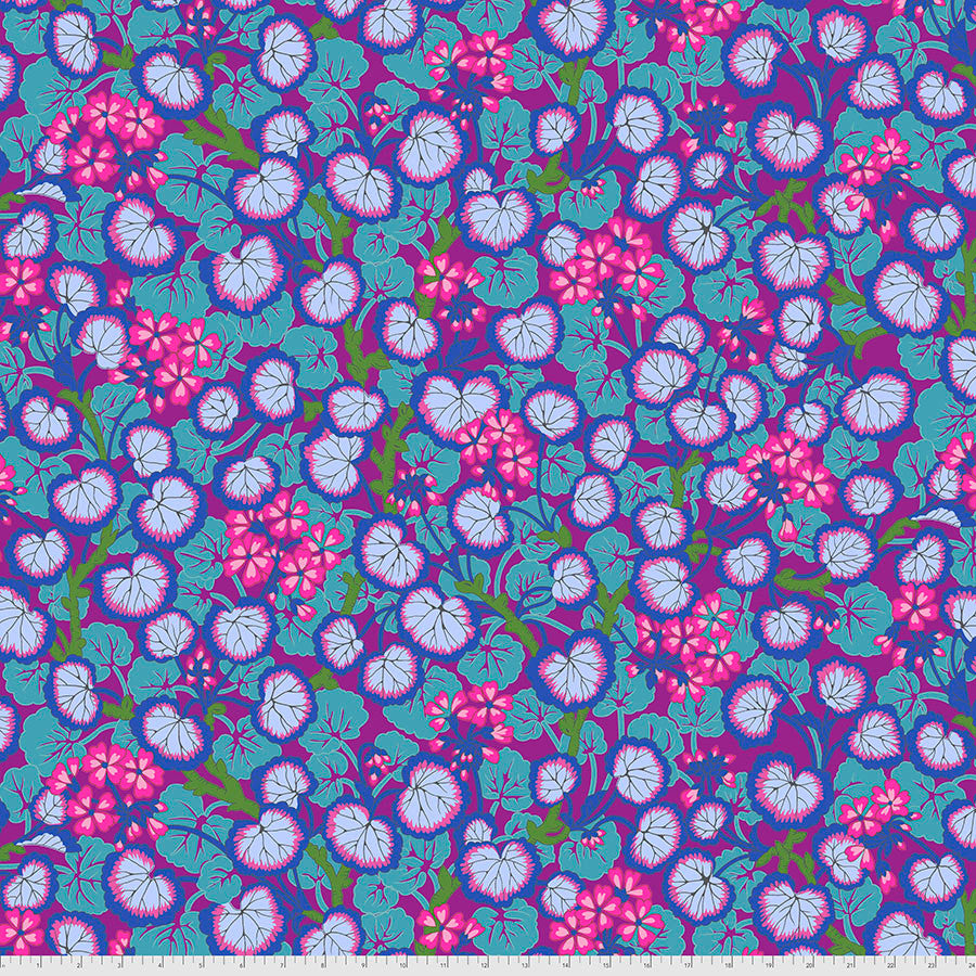 Climbing Geraniums - Purple -blue and teal leaves - Kaffe Collective - Aug 2021