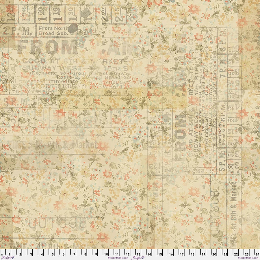 Memoranda - From Camden - Multi - Floral on Cream by Tim Holtz