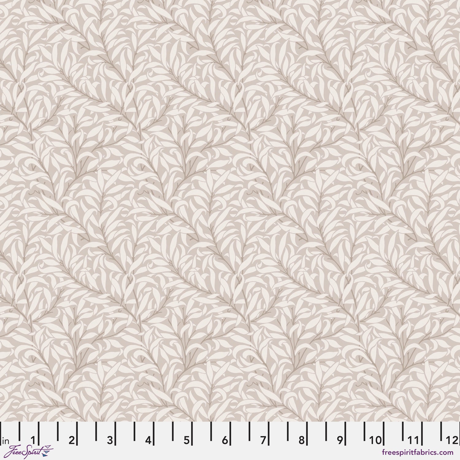 Original Morris - Pure WillowBoughs - Linen - Cream leaves on gray