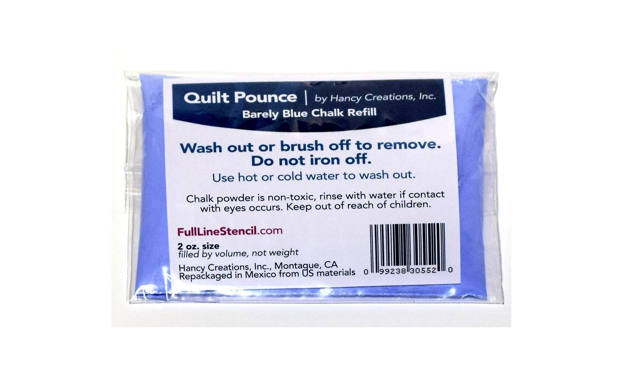 Hancy quilt pounce powder -Washes out - Barely Blue - refill 2 oz. size