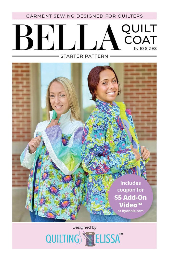 Bella Quilt Coat- Quilted Coatsize 1-10 Pattern from Quilting Elissa