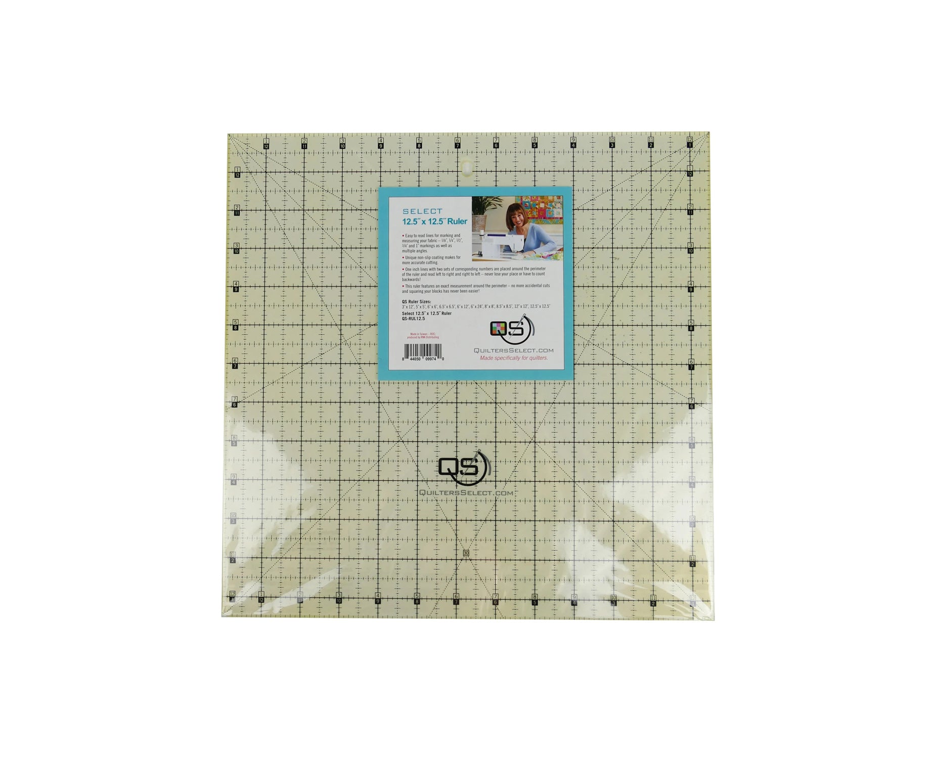 Quilters Select - 12.5 x 12.5 Non-Slip ruler - QS-RUL125N