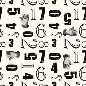 Aquatic Steampunkery - Numbers Toss - Cream - Numbers arranged on cream
