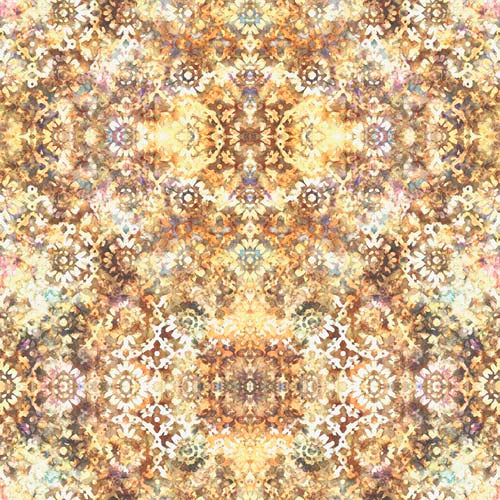 Sylvan Spirit - Medallion - A - Medallion design in gold, browns & cream