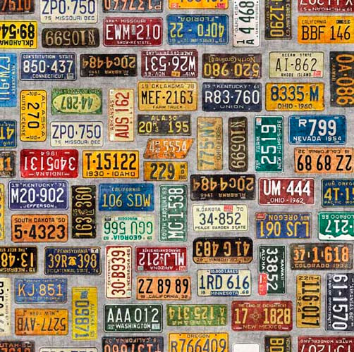 Heavy Metal - License Plates - Gray- colorful license plates on gray