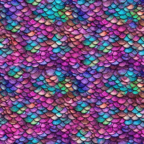 Dragon's Song - Dragon Scales- Pink/Turquoise - orchid pink & teal scales