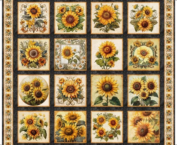 Sunflower Serenade - 1 yd. PANEL Picture Patches