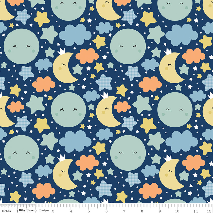 Flannel - Love You To The Moon - Nighttime - Navy