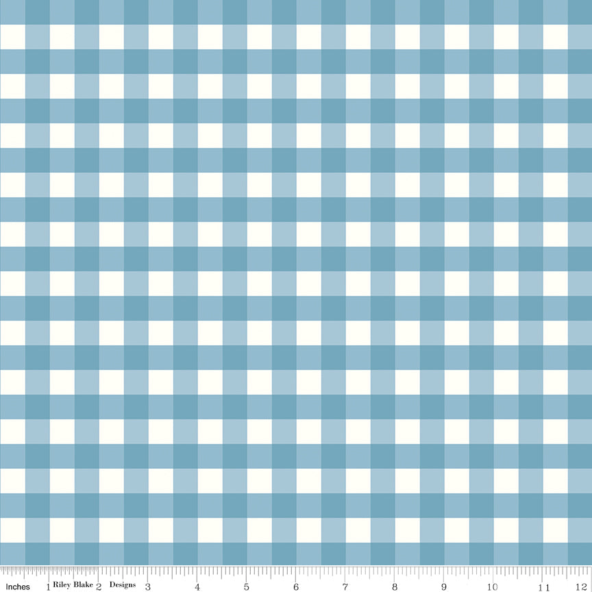 Flannel - Love You To The Moon - Gingham - Blue