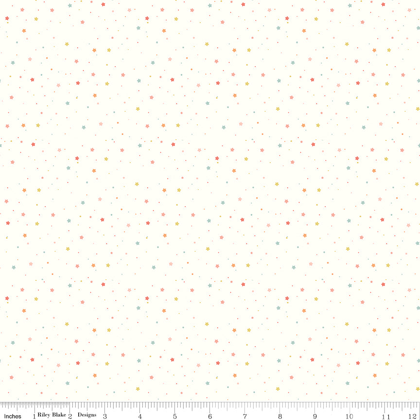 Flannel - Love You To The Moon - Stars - White