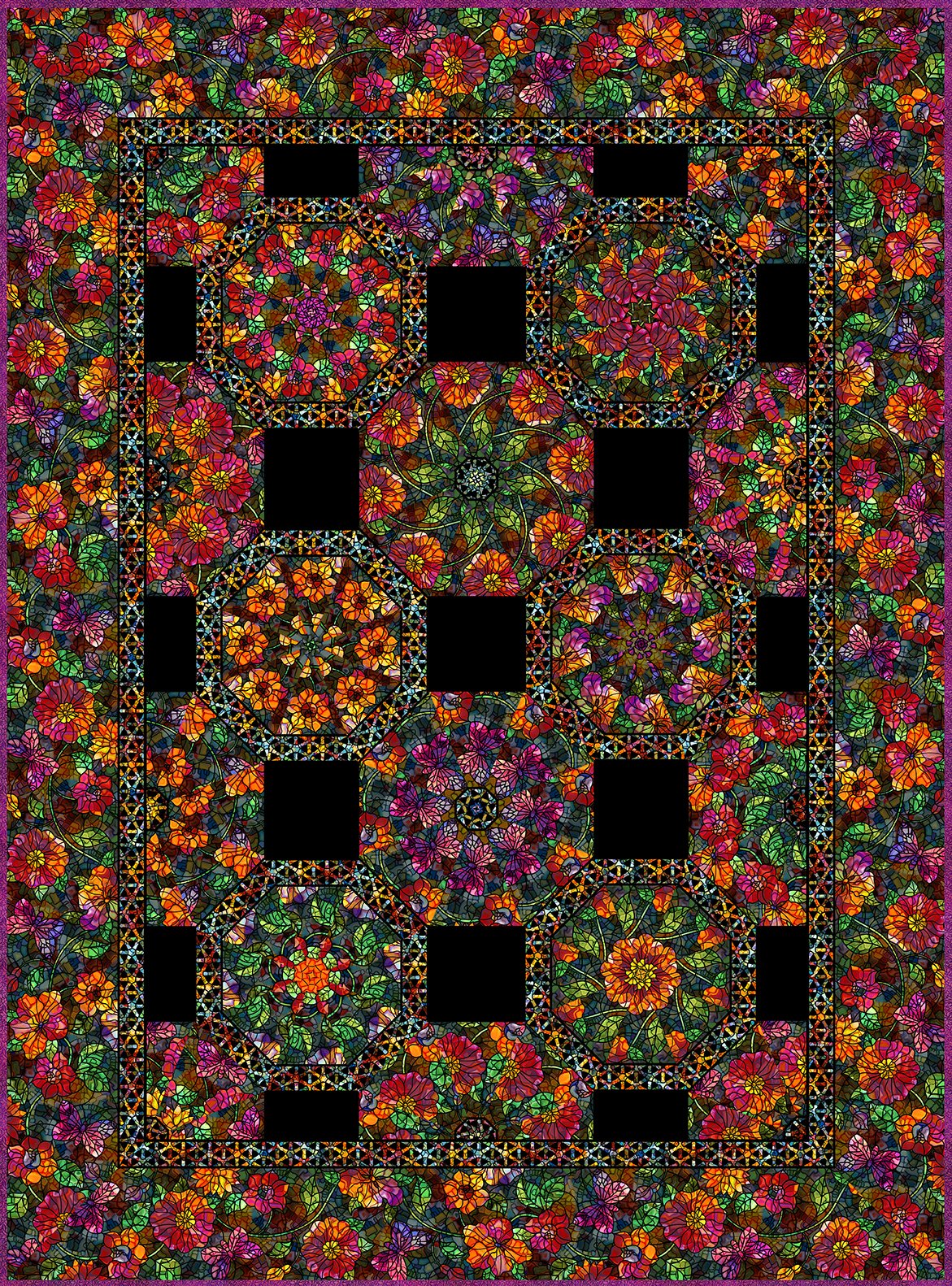 Dear Clara Kaleidoscope Quilt Kit - 64 x 86