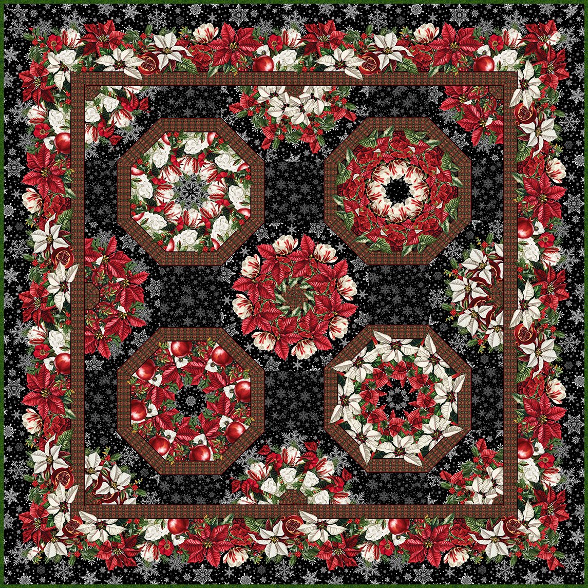Winter Enchantment Kaleidoscope Quilt - 64 x 64