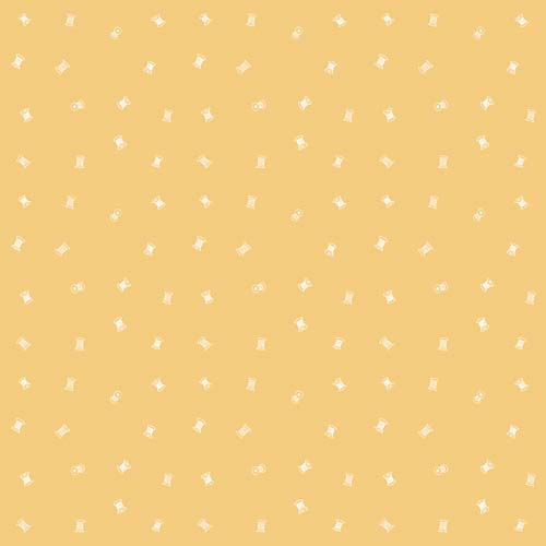 Sew Journal - Tiny Spools - Honey - tiny spools scattered on yellow