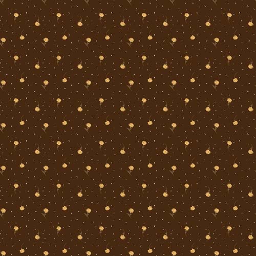 The Awe of Autumn - Flower Toss - Brown - small tossed flowers on brown