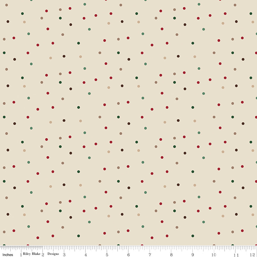 Christmas Time - Dots - Linen