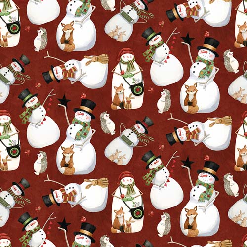 Northern Christmas - Snowmen -Red