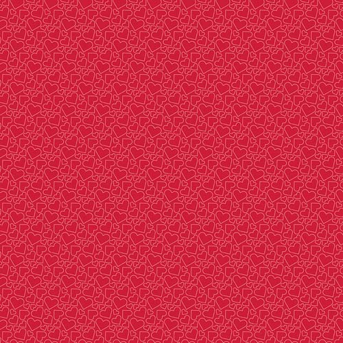 Seasonal Basics Valentine - Heart Outlines - Red