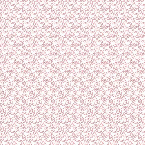 Seasonal Basics Valentine - Heart Outlines - White